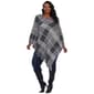 Plus Size White Mark Dakota Poncho - Grey/Beige - image 1