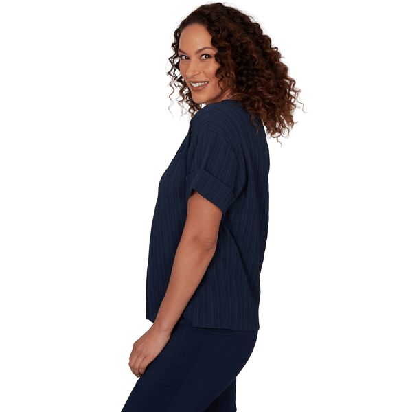 Womens Emaline Summer In The City Short Sleeve Crinkle Blouse