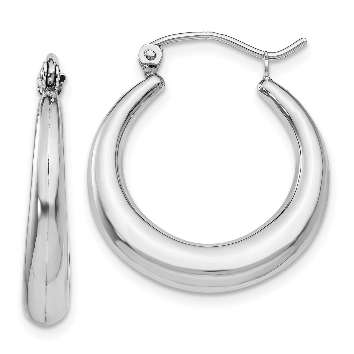 Gold Classics™ 15mm. 14kt. White Gold Polished Hoop...