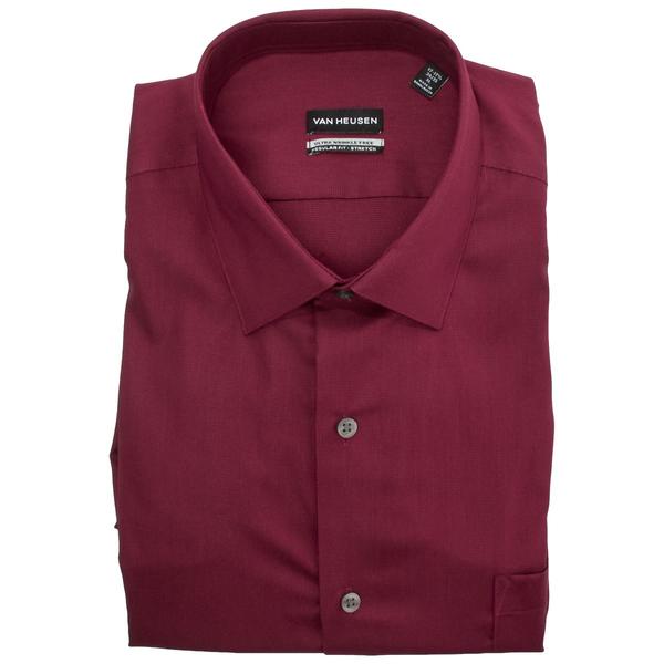 Mens Van Heusen(R) Regular Fit Stretch Dress Shirt - Merlot - image 