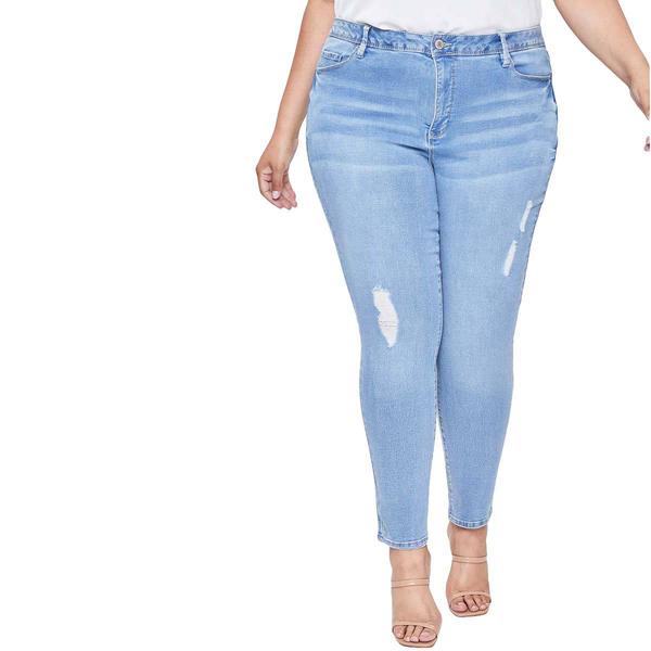 Plus Size Royalty 1 Button 5 Pkt High Rise Basic Jeans - image 