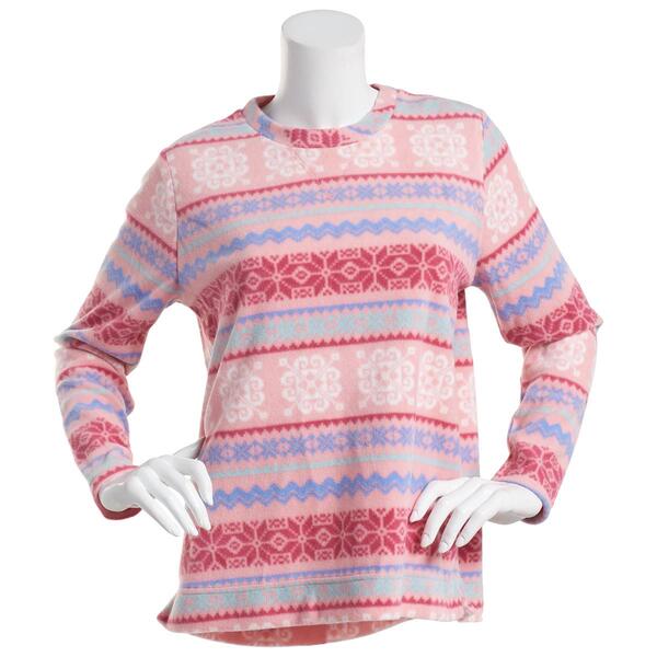 Womens Bonnie Evans Microfleece Print Tunic Top-Rose Elegance - image 