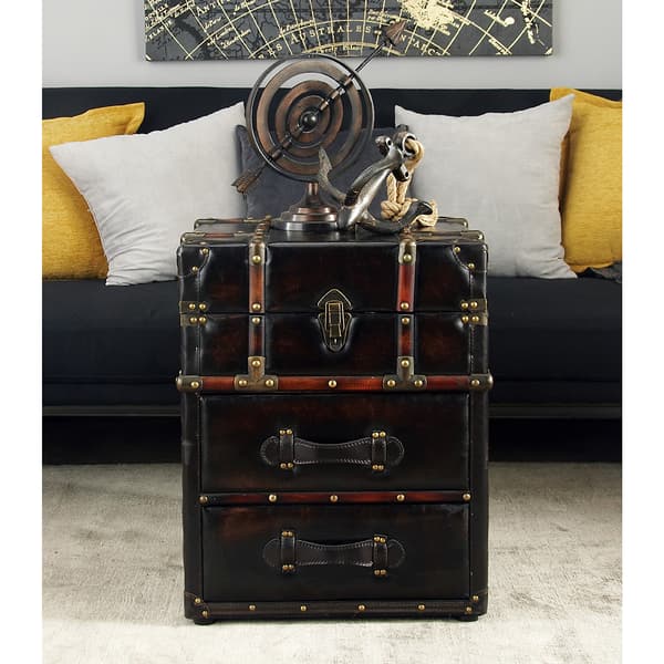 9th & Pike&#174; Dark Wood Steamer Trunk