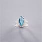 Ashley Cooper&#40;tm&#41; Crystal Marquis Silver Ring with Aqua Stone - image 1