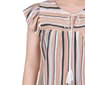 Petite NY Collection Cap Sleeve Tuwa Stripe Tie Neck Blouse - image 5