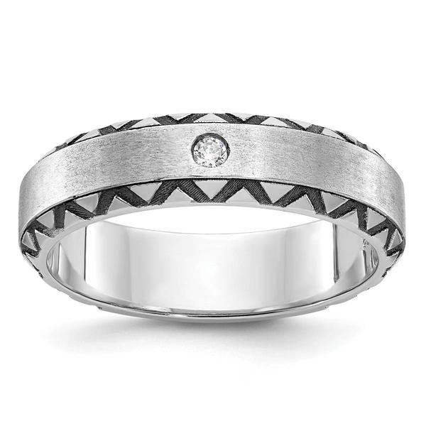 Mens Gentlemens Classics(tm) 14kt. White Gold Rhodium Border Ring - image 