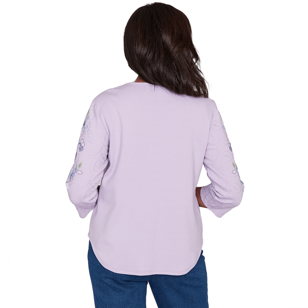 Womens Alfred Dunner Hilton Head Floral Embroidery Blouse