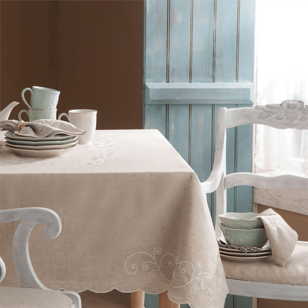 Lenox® French Perle Linen Embroidered Tablecloth