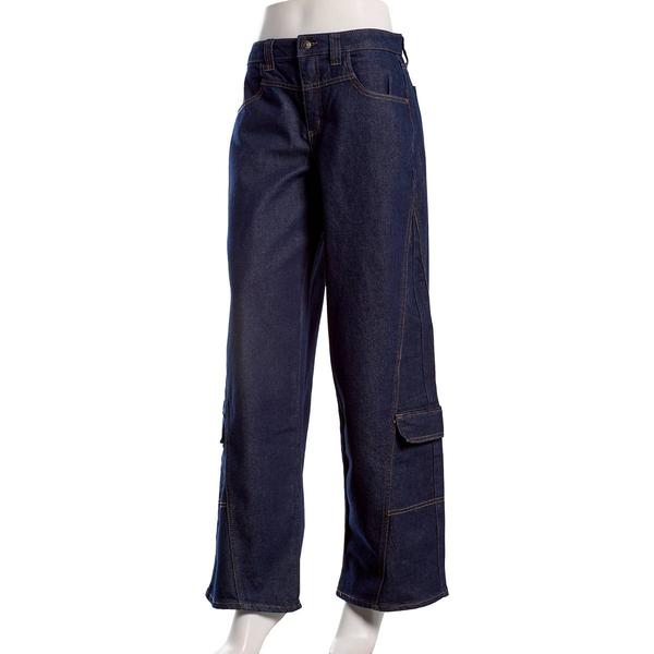 Juniors Celebrity Pink Baggy Cargo Jeans With Seam Detail