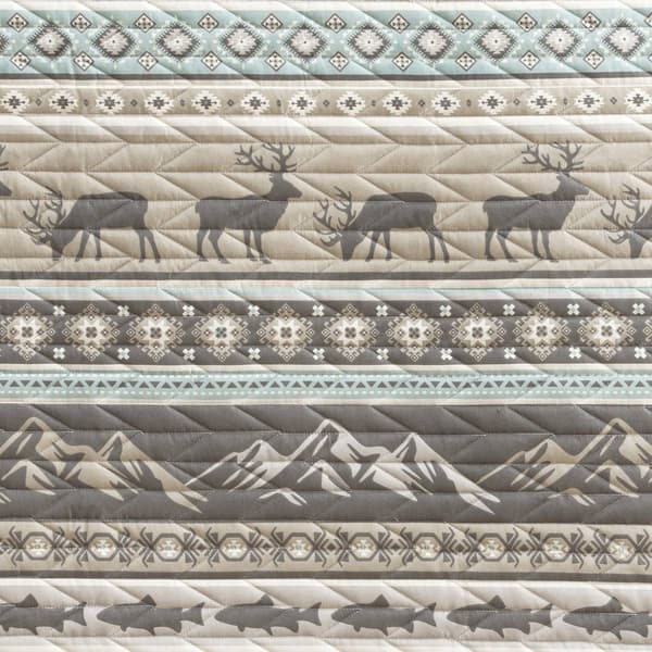 FreshFolds Yosemite 3pc. Reversible Wildlife Stripe Quilt Set