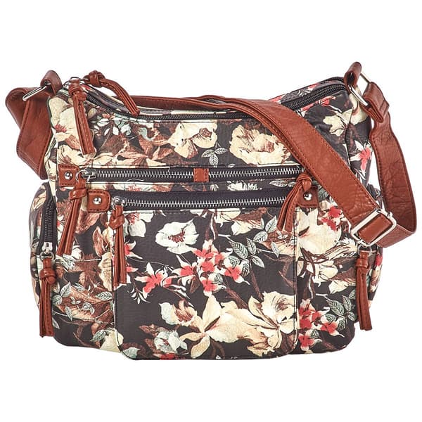 Bueno Floral Multi-Zip Hobo