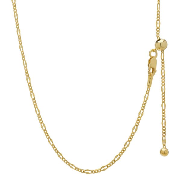 14kt. over Sterling Silver Figaro Adjustable Chain Necklace - image 