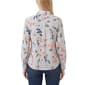 Womens NY Collection Long Sleeve Stripe Floral Button Down Blouse - image 2