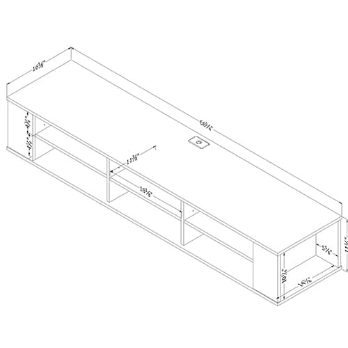 South Shore City Life 66in. Wide Wall Mounted Media Console