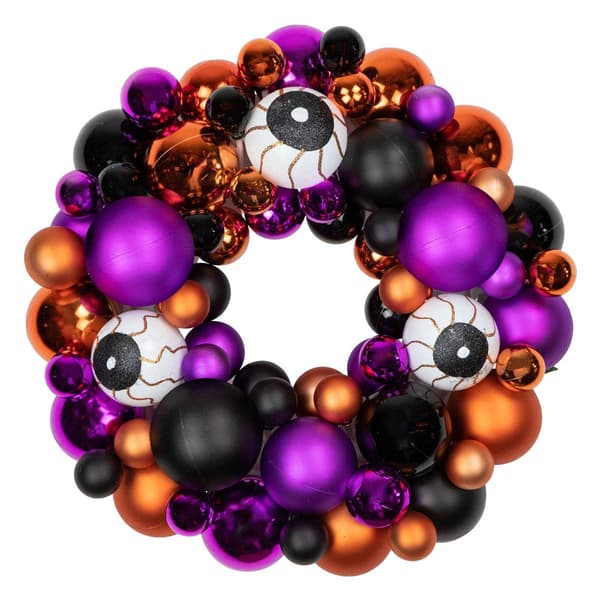 Northlight Seasonal Shatterproof Ball Ornament Halloween Wreath - image 