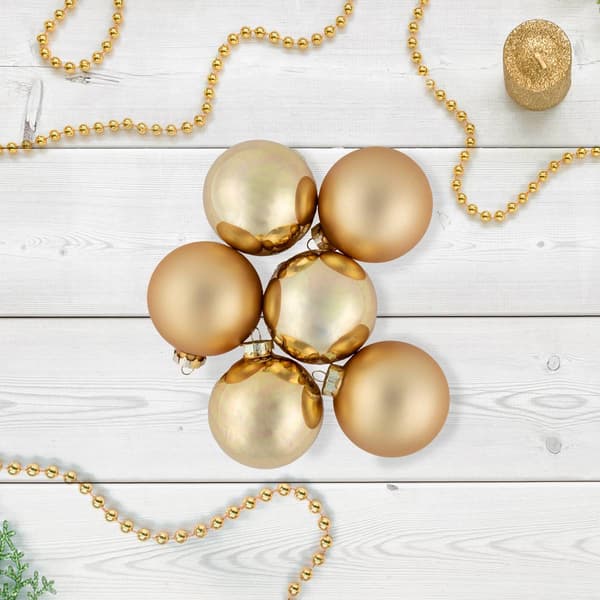 Northlight Seasonal 6ct. Champagne Glass Ball Christmas Ornaments