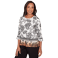 Petite Alfred Dunner Seville 3/4 Sleeve Ombre Floral Blouse - image 3