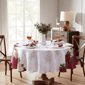 Threadmade Clarette Poinsettia Holiday Fabric Tablecloth - image 2