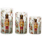 Fitz and Floyd Nutcracker LED Wax Filled Glass Candles - Set of 3 - image 1