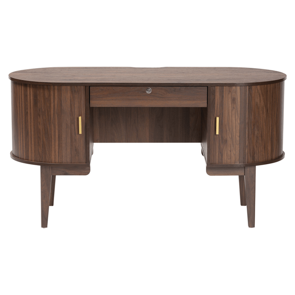 Baxton Studio Hayes Wood Oval Writing Desk