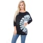 Womens White Mark Banded Dolman Side Tie Dye Top - image 1