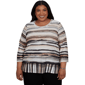 Plus Size Alfred Dunner Travel Advisory Scratched Stripe Blouse - image 1