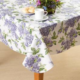 Lilac Print Vinyl Tablecloth