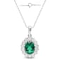Nova Star® Sterling Silver 8x6mm Oval Lab-Grown Emerald Pendant - image 2