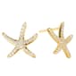 Athra 14kt. Gold over Brass CZ Starfish Stud Earrings - image 1