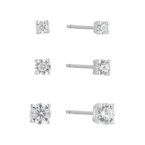 Sunstone 3pc. Sterling Silver & Cubic Zirconia Earring Set - image 