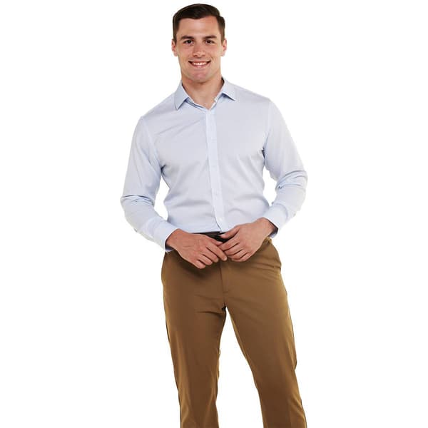 Mens Christian Aujard Geometric Slim Fit Dress Shirt - White/Blue