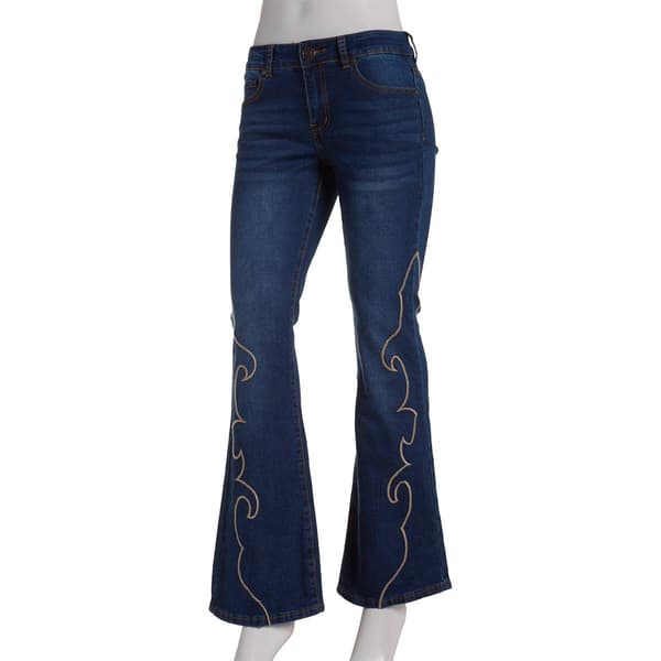 Juniors Gogo Jeans Embroidered Western Flare Jeans