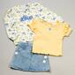 Toddler Girl Little Lass&#40;R&#41; 3pc. Love Floral Tops & Denim Skirt Set - image 1