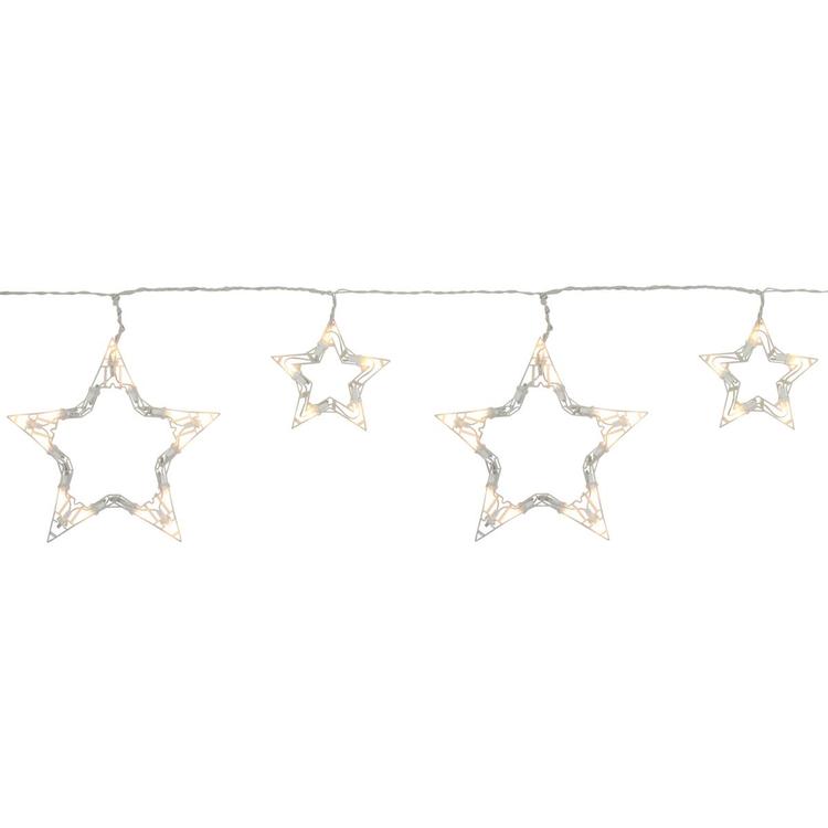 10 Count Clear LED Twinkle Star Icicle Christmas Lights  10.25 ft