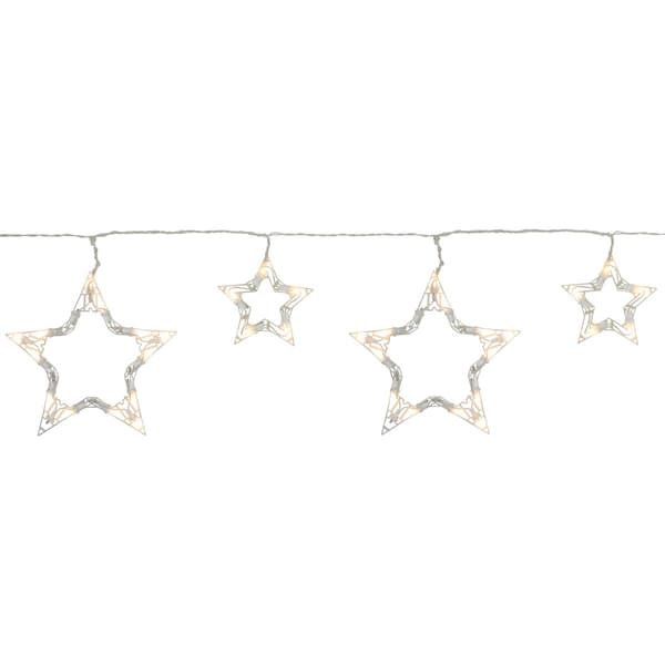 10 Count Clear LED Twinkle Star Icicle Christmas Lights  10.25 ft