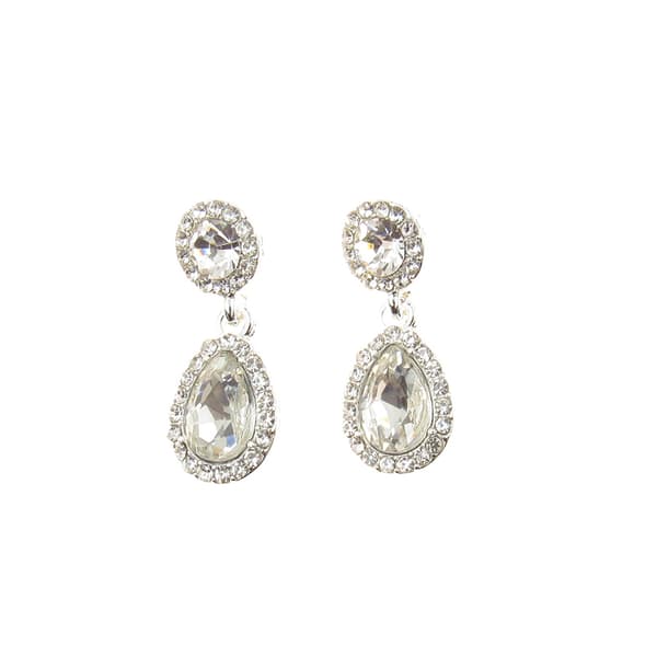 Rosa Rhinestones Teardrop Mini Frame Drop Earrings - image 