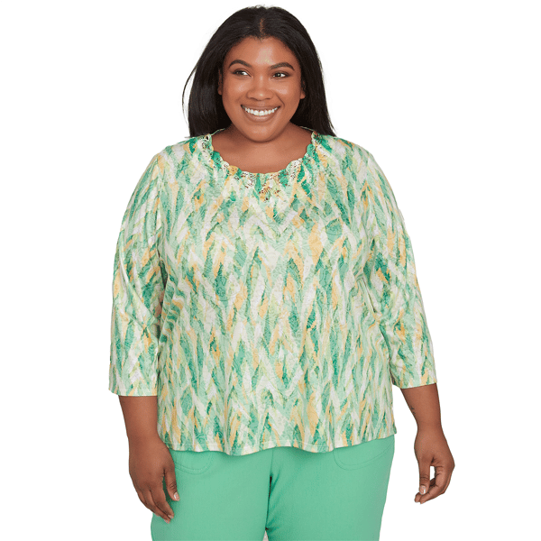Plus Size Alfred Dunner Rise & Shine Bright Stroke Blouse