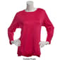 Womens Retrology Crew Neck Button Sleeve Side Slit Sweater - image 13