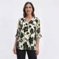 Womens Sara Michelle 3/4 Sleeve Floral w/Pleat Button Blouse - image 2