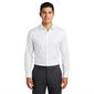 Mens Tom Baine Slim Fit Bamboo Jacquard Dress Shirt - White - image 1