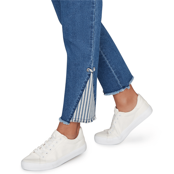 Petite Ruby Rd. Set Sail Nautical Stripe Inset Slim Fit Jean