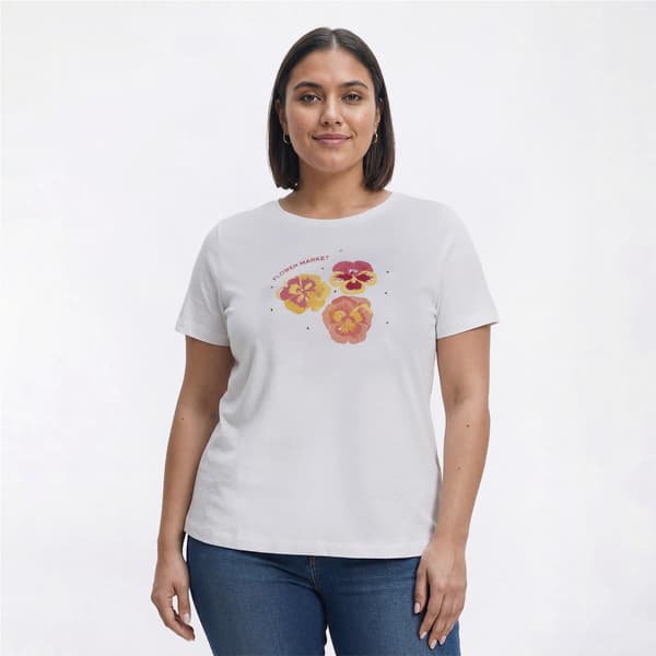 Plus Size Hasting & Smith Short Sleeve Flower Market Tee - image 