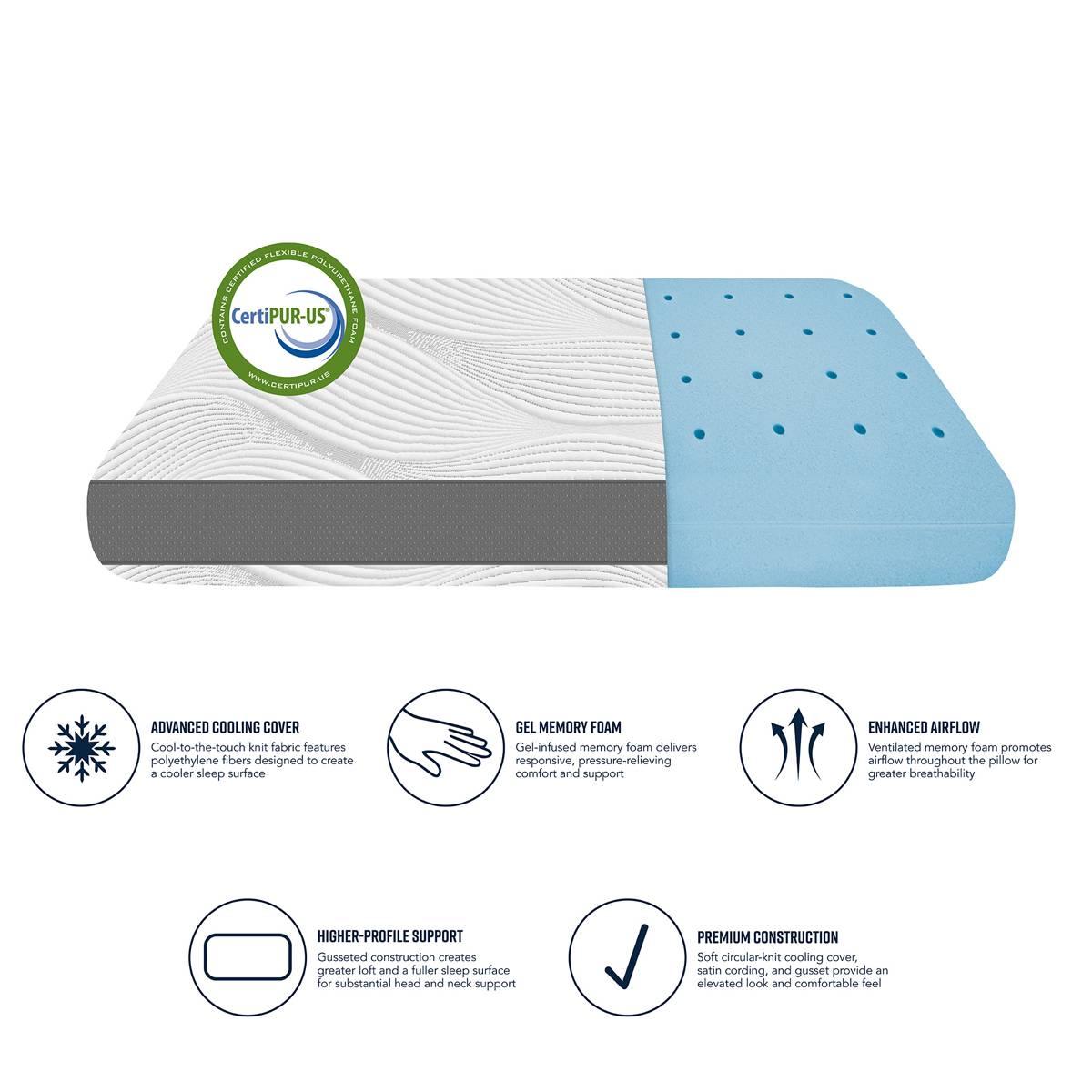 Levitate Sleep Xtreme Cooling 4lb. Memory Foam Bed Pillow