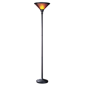 HomeRoots 71in. Rusted Torchiere Brown Dome Shade Floor Lamp - image 1