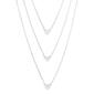 Fine Silver Plated 3 Layered Heart Station Necklace - image 1