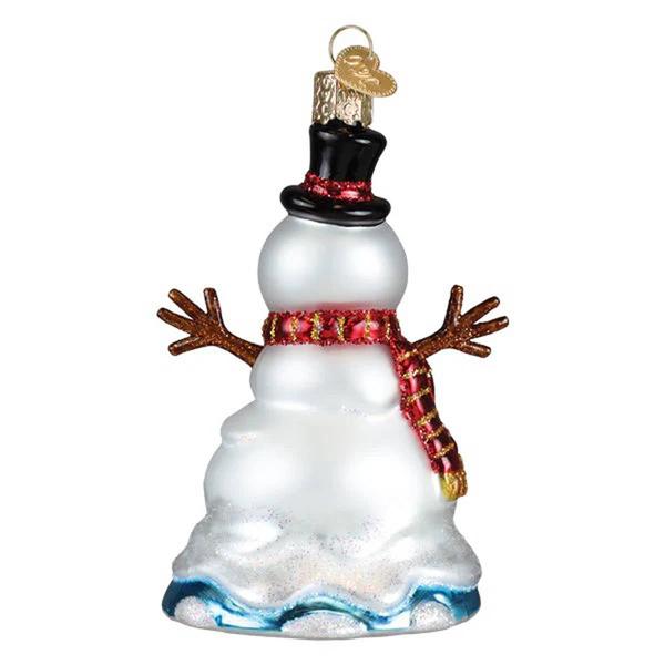 Old World Christmas Mr Melting Snowman Glass Ornament