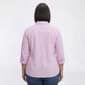 Plus Size Emily Daniels 3/4 Roll Tab Sleeve Stripe Button Down - image 2