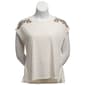 Womens New York Laundry Extend Sleeve Tee w/Shoulder Embroidery - image 1