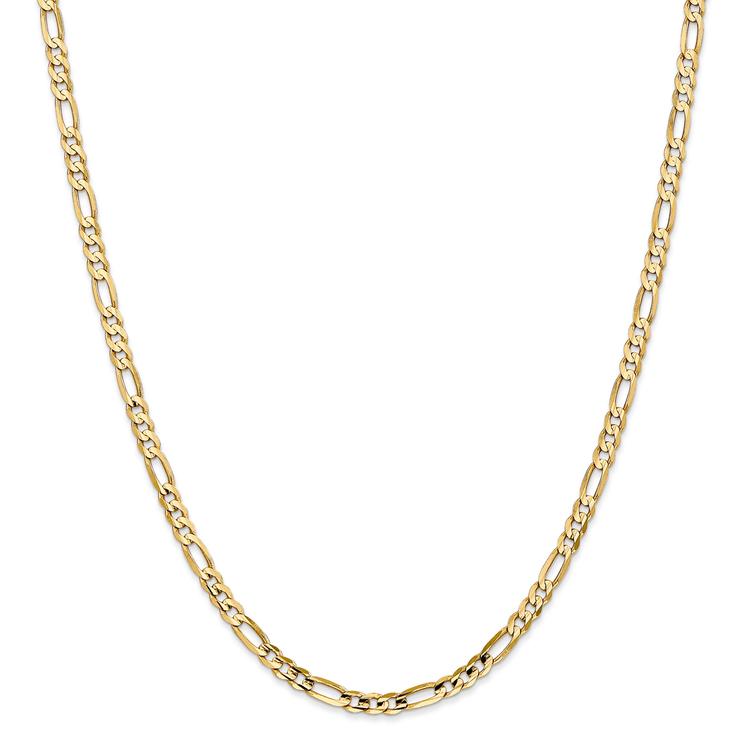 Gold Classics(tm) 4mm. 14k Concave Open Figaro Chain Necklace