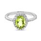 Forever New Peridot Halo & White Topaz August Birthstone Ring - image 1